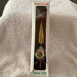 Vintage Santa land hand blown tree top